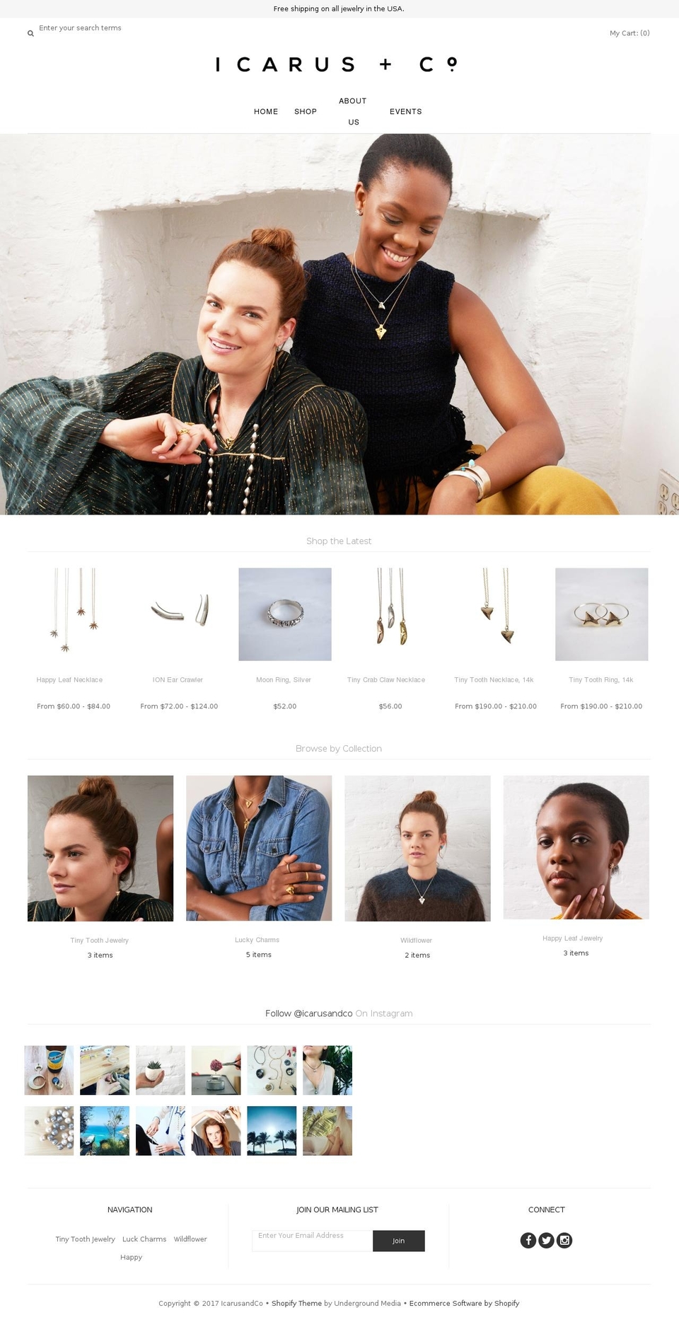 icarusandco.com shopify website screenshot