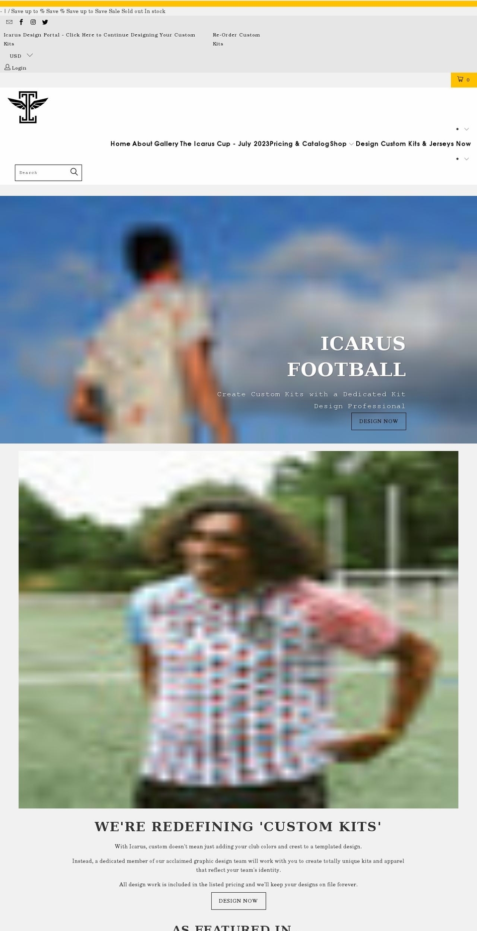 icarusfc.com shopify website screenshot