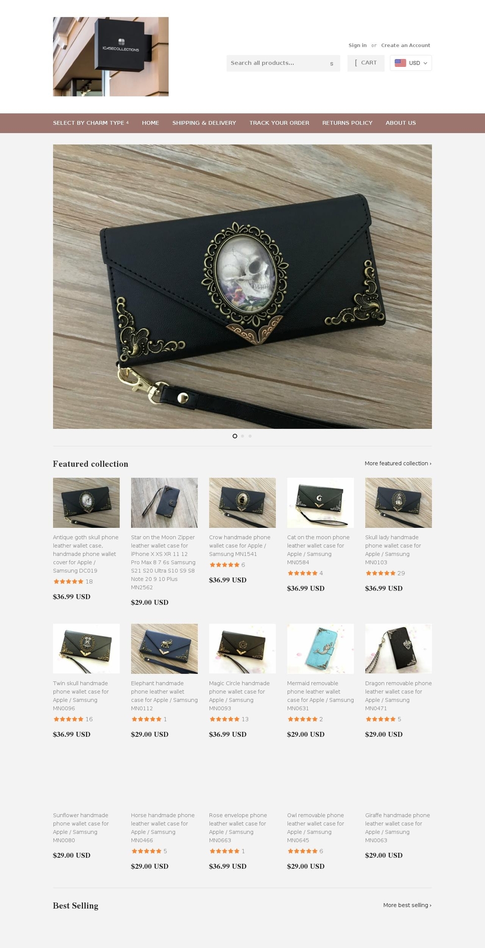 icasecollections.com — Shopify storefront screenshot
