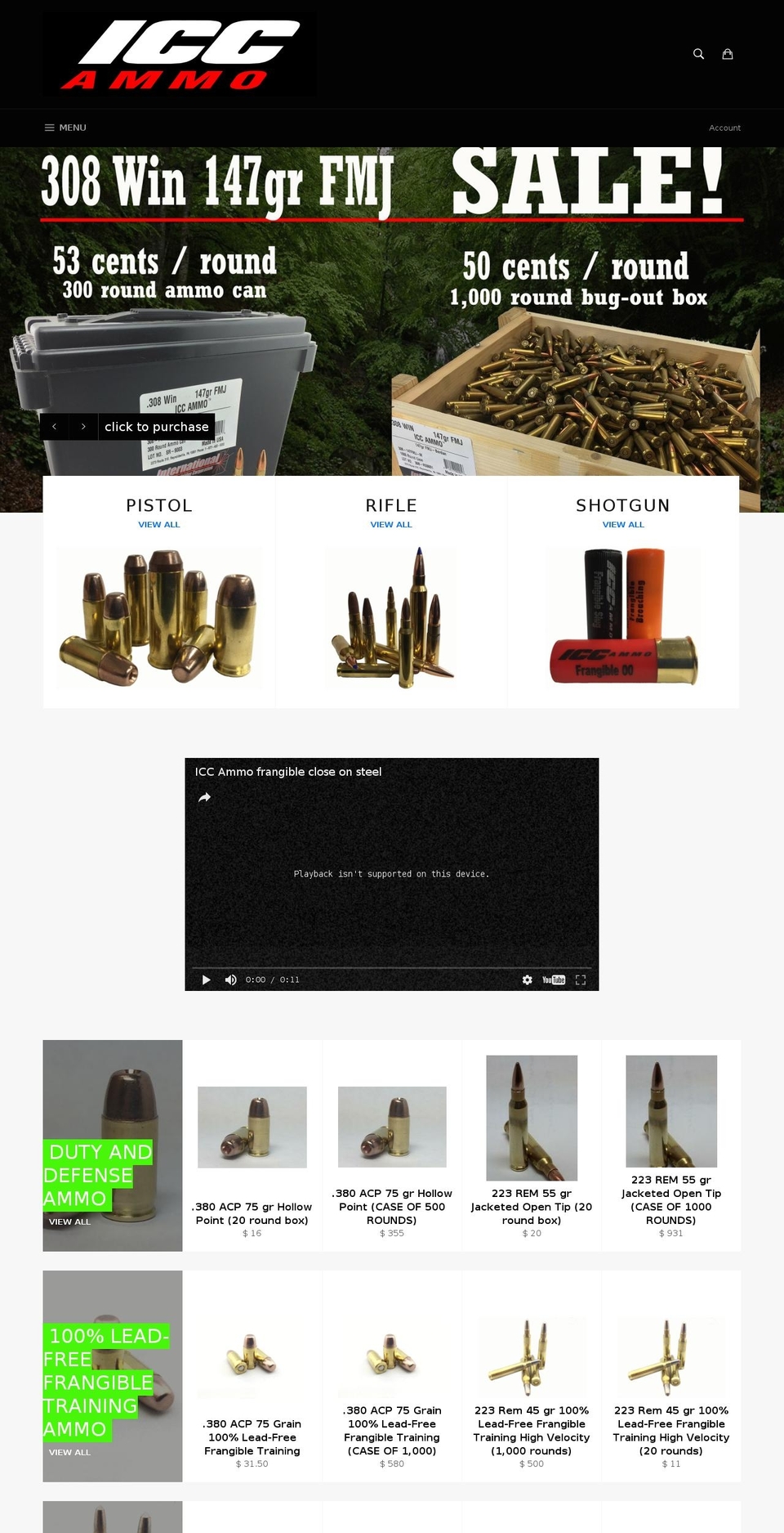 iccammo.com shopify website screenshot