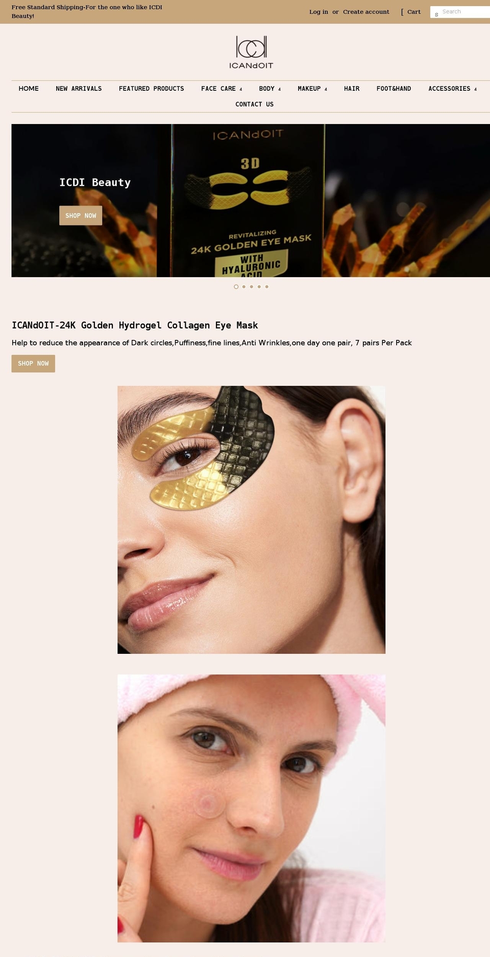 icdibeauty.com shopify website screenshot