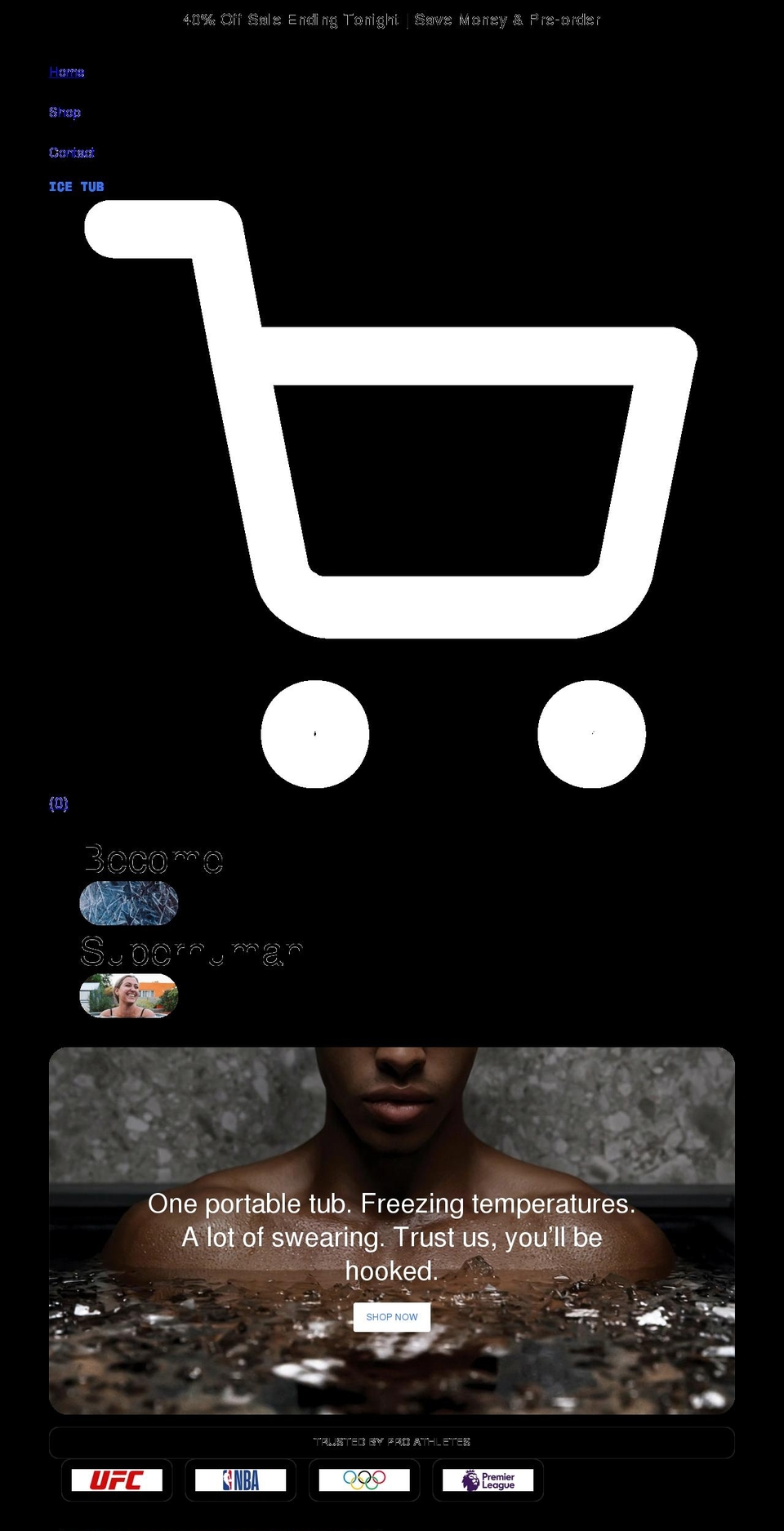 ice-tub.com shopify website screenshot