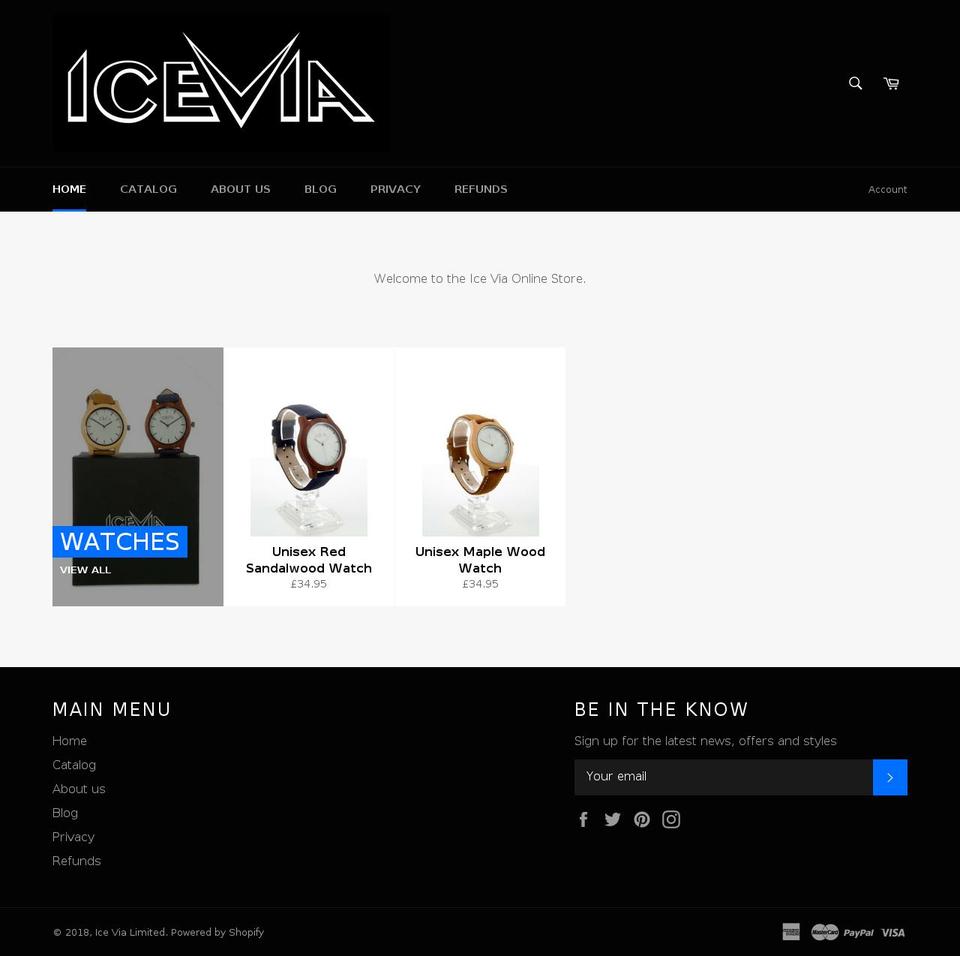 ice-via.com — Shopify storefront screenshot