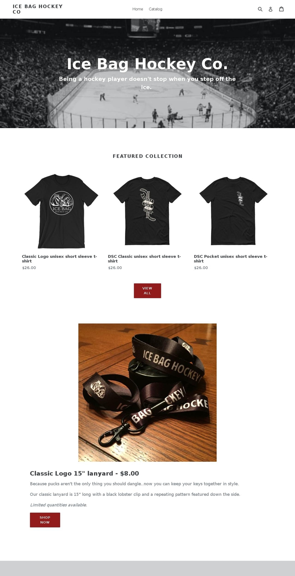 icebaghockey.com — Shopify storefront screenshot