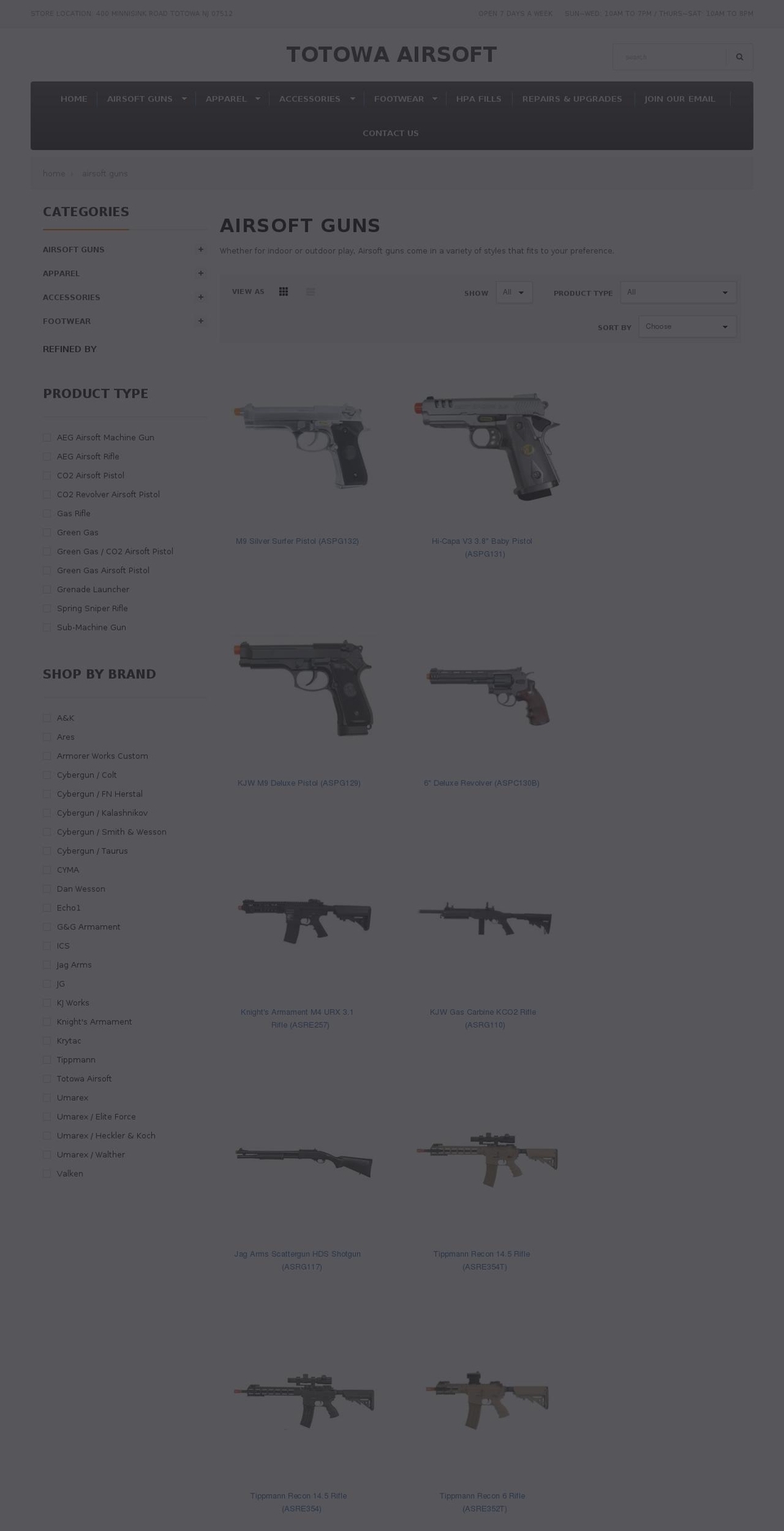 TotowaAirsoft_Running Shopify theme site example icebergairsoft.com