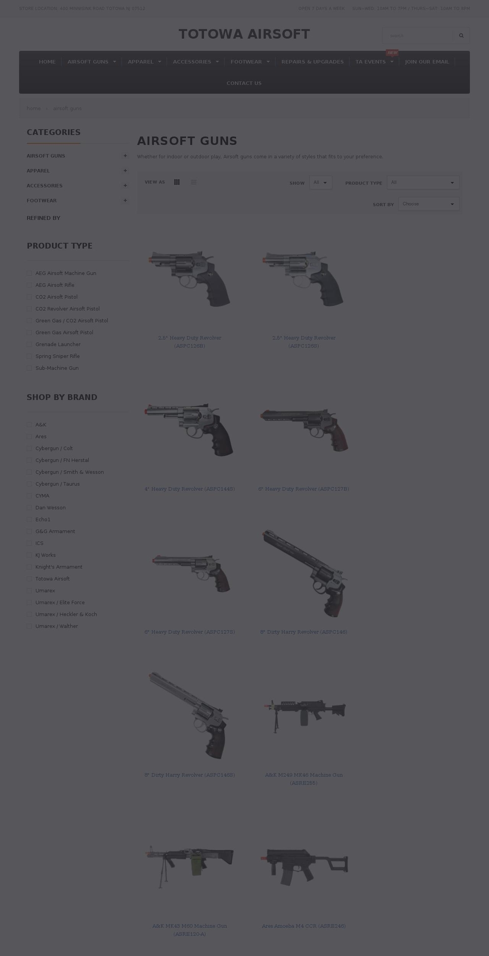 TotowaAirsoft_Running Shopify theme site example icebergnjairsoft.com