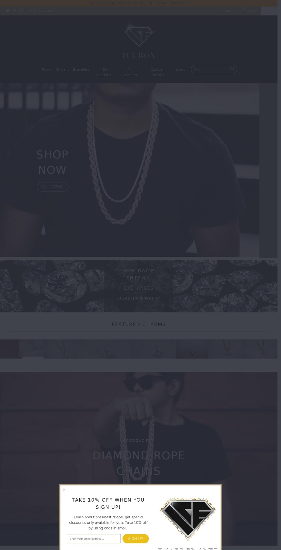 iceboxjewelers.com — Shopify storefront screenshot