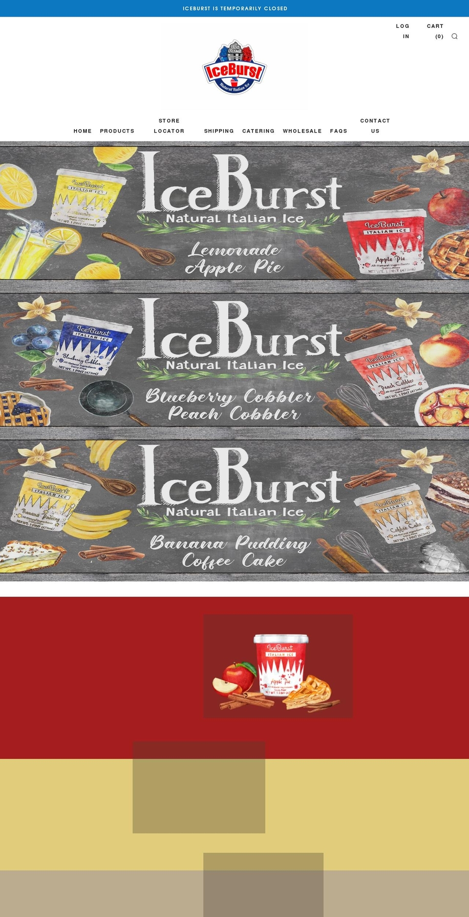 iceburst.org shopify website screenshot