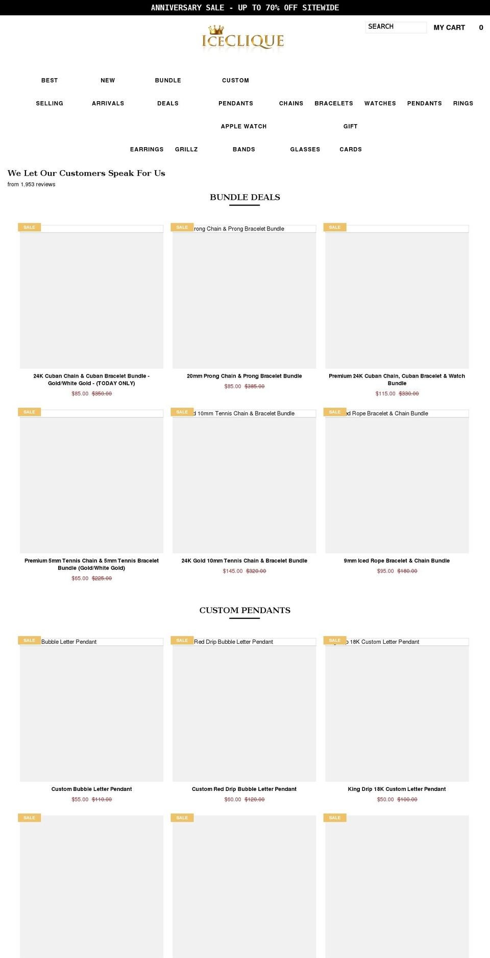 iceclique.com shopify website screenshot