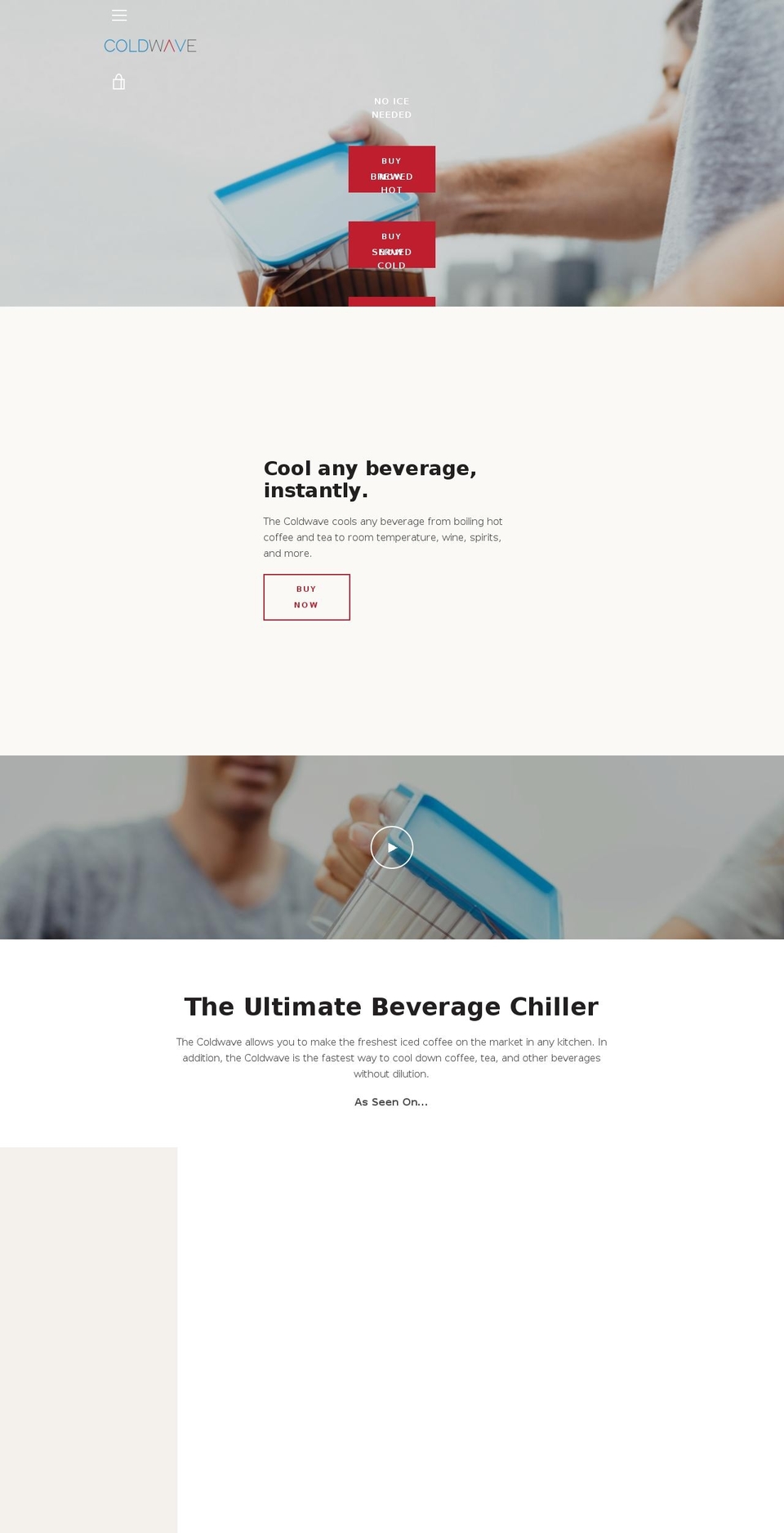 icecoldnow.com shopify website screenshot