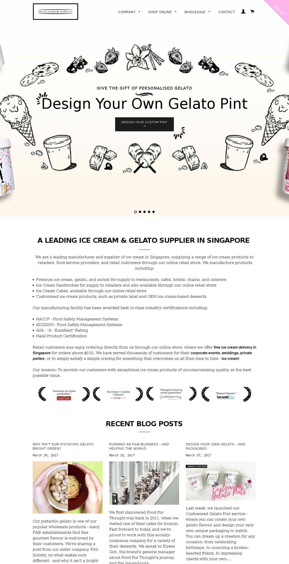 icecreamcookieco.com shopify website screenshot