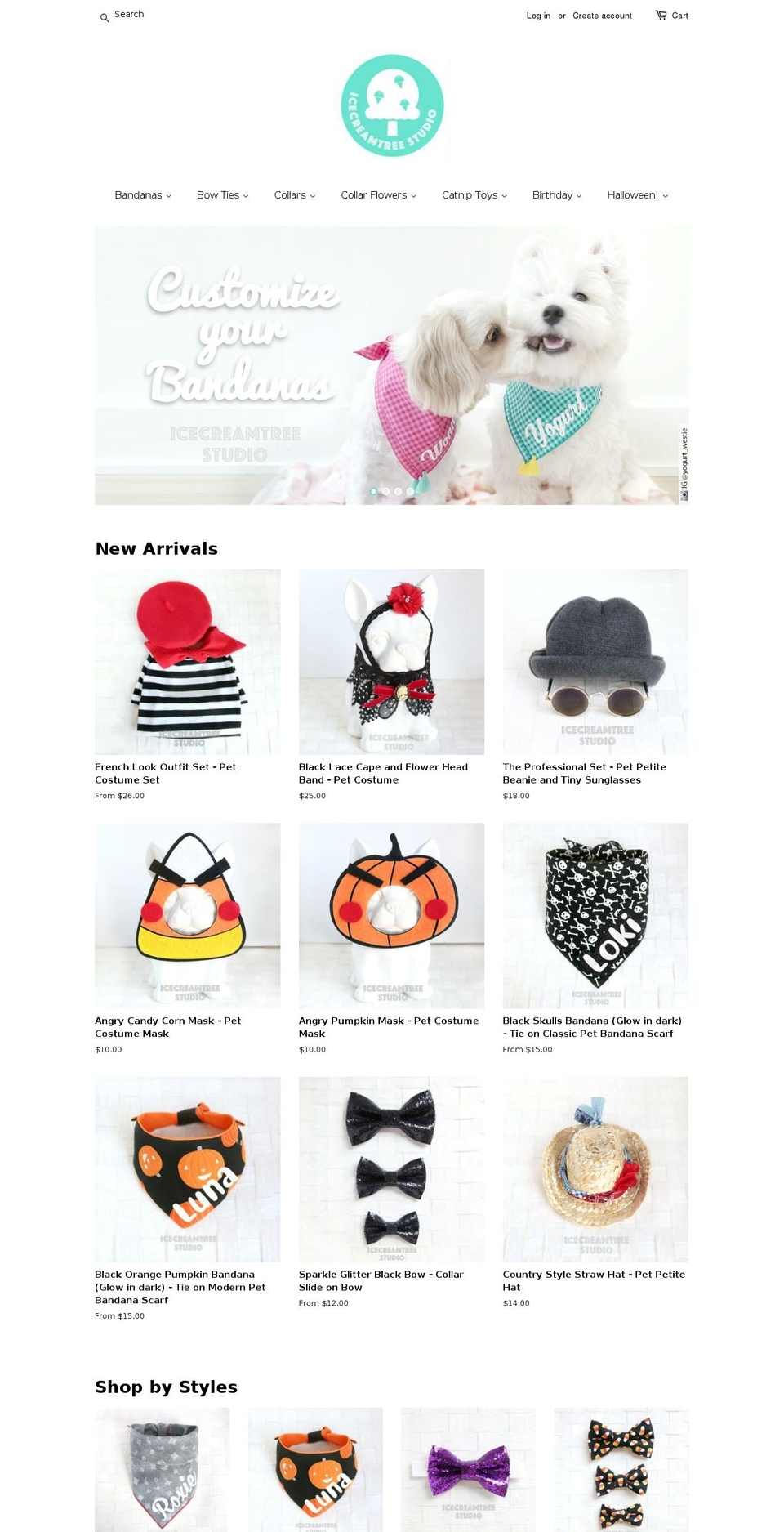 icecreamtreestudio.com — Shopify storefront screenshot