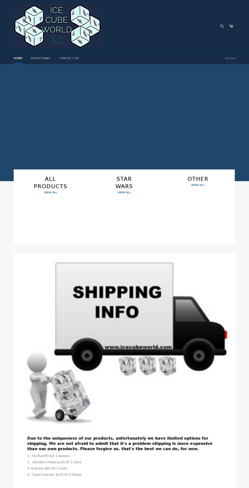 icecubeworld.com — Shopify storefront screenshot