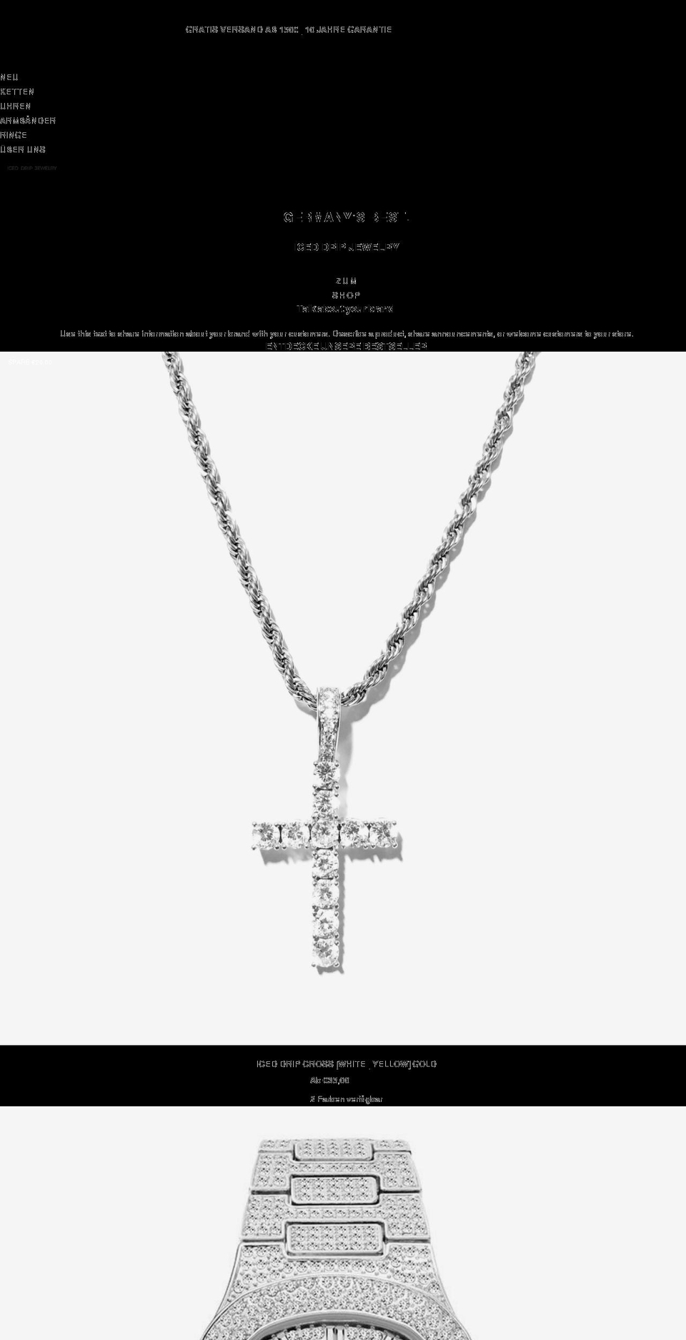 iced-drip-jewelry.de shopify website screenshot