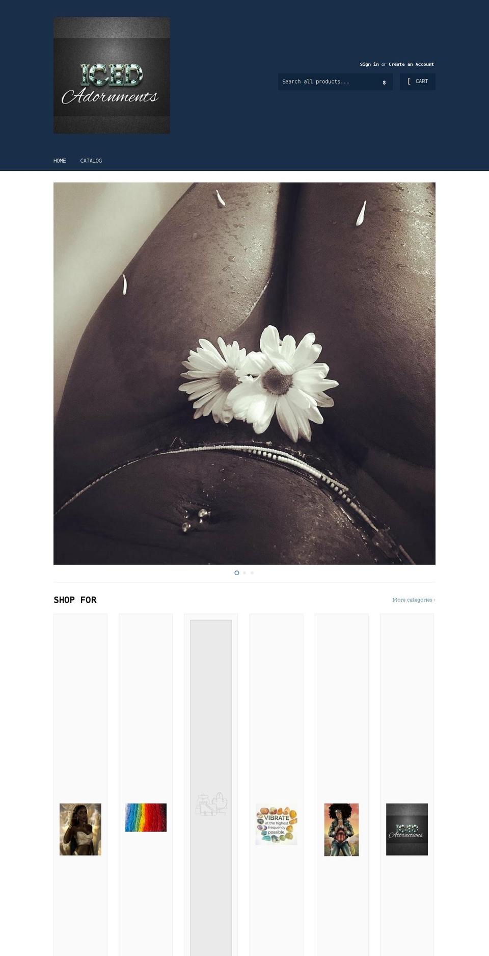 icedadornments.com shopify website screenshot