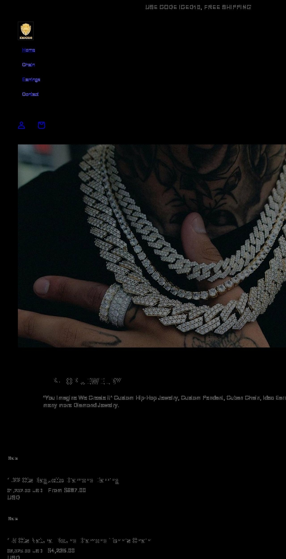 icedgods.com shopify website screenshot
