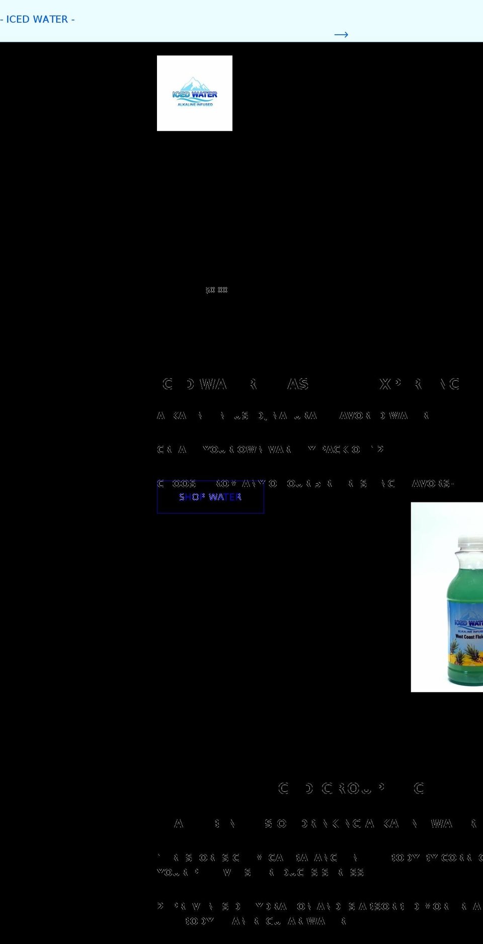 icedwater.shop shopify website screenshot