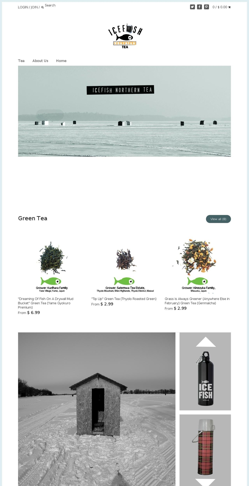 icefishtea.com shopify website screenshot