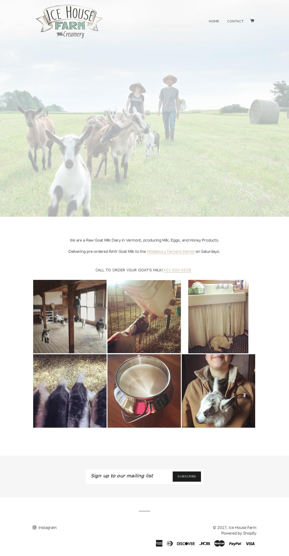 icehousefarmvt.com shopify website screenshot