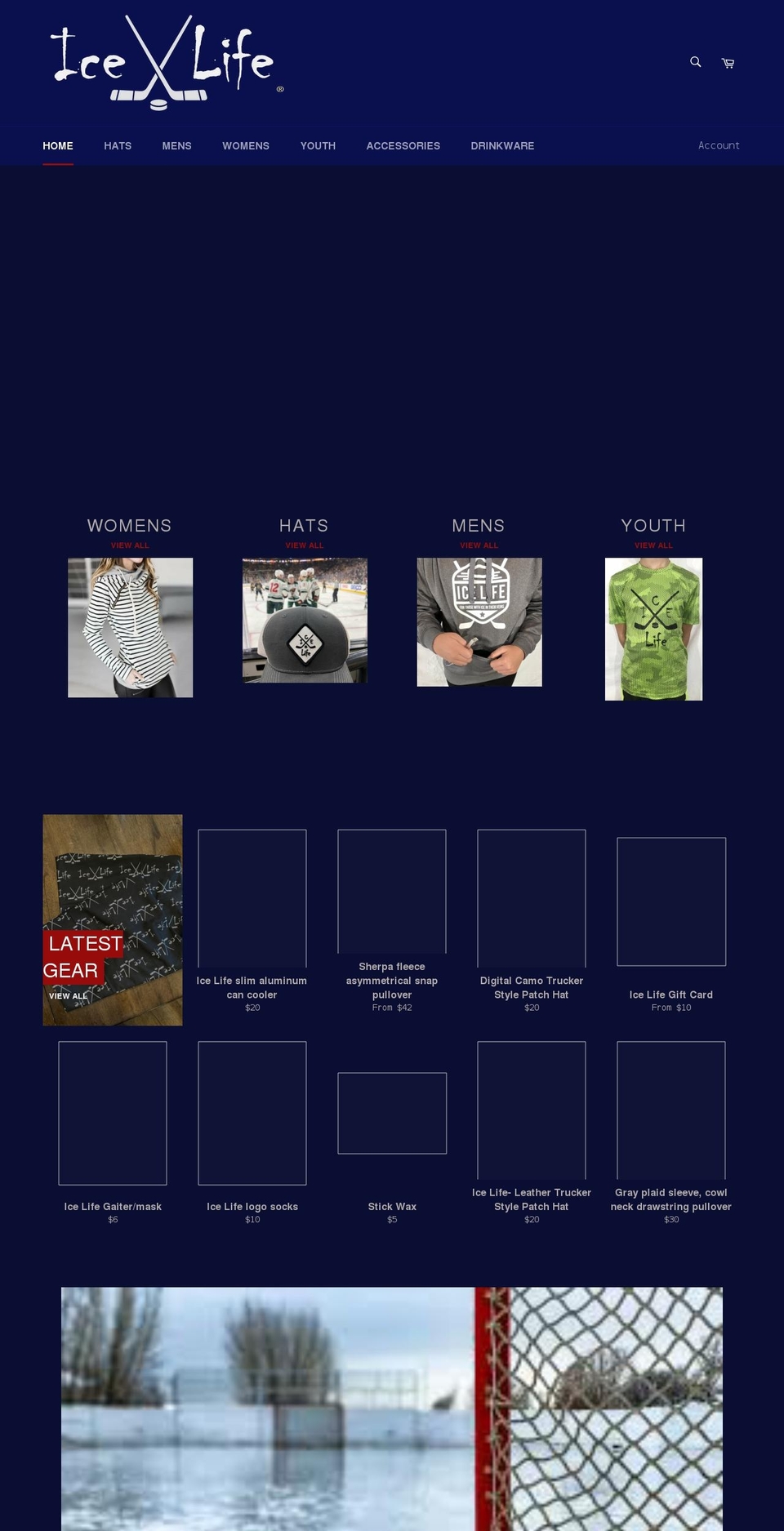 icelifehockey.com shopify website screenshot