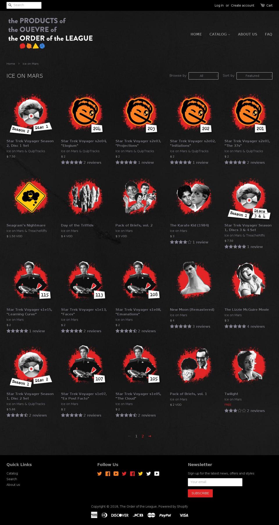 iceonmars.net shopify website screenshot
