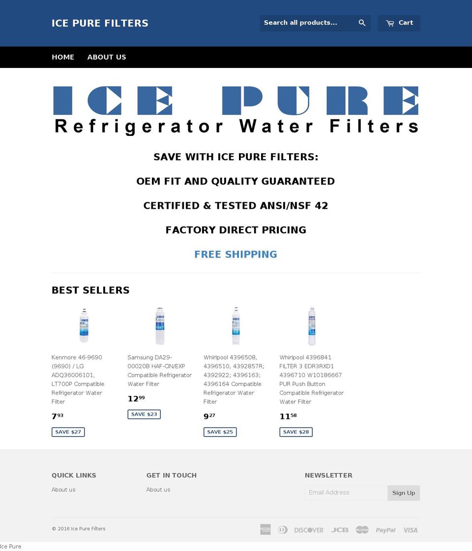 icepure.com shopify website screenshot