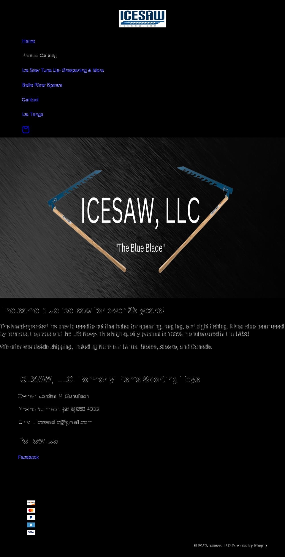 icesaw.com shopify website screenshot