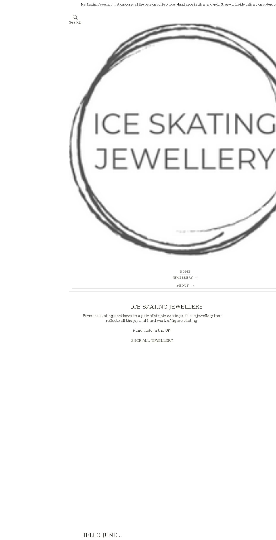 iceskatingjewellery.com shopify website screenshot