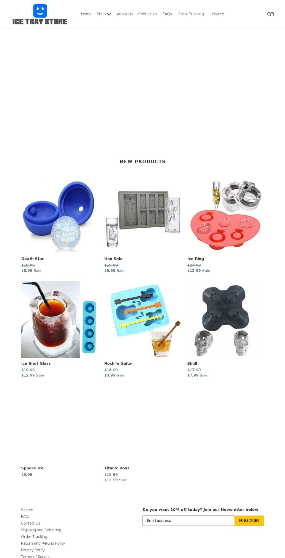 icetraystore.com — Shopify storefront screenshot