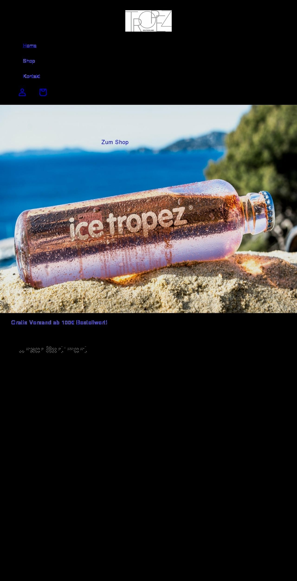 icetropez-deutschland.de shopify website screenshot