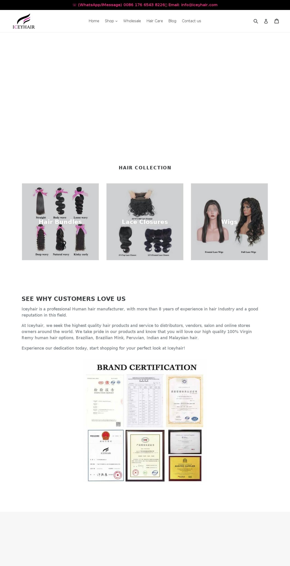 iceyhair.com — Shopify storefront screenshot
