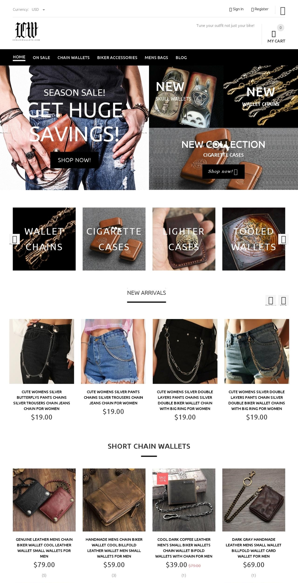 ichainwallets.com — Shopify storefront screenshot