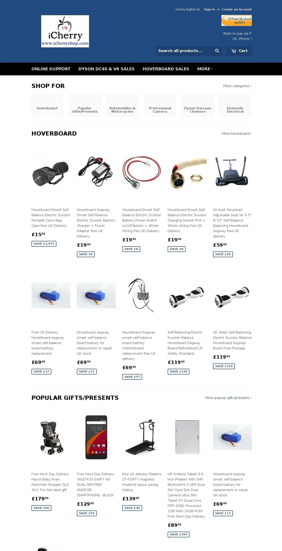icherryshop.com — Shopify storefront screenshot