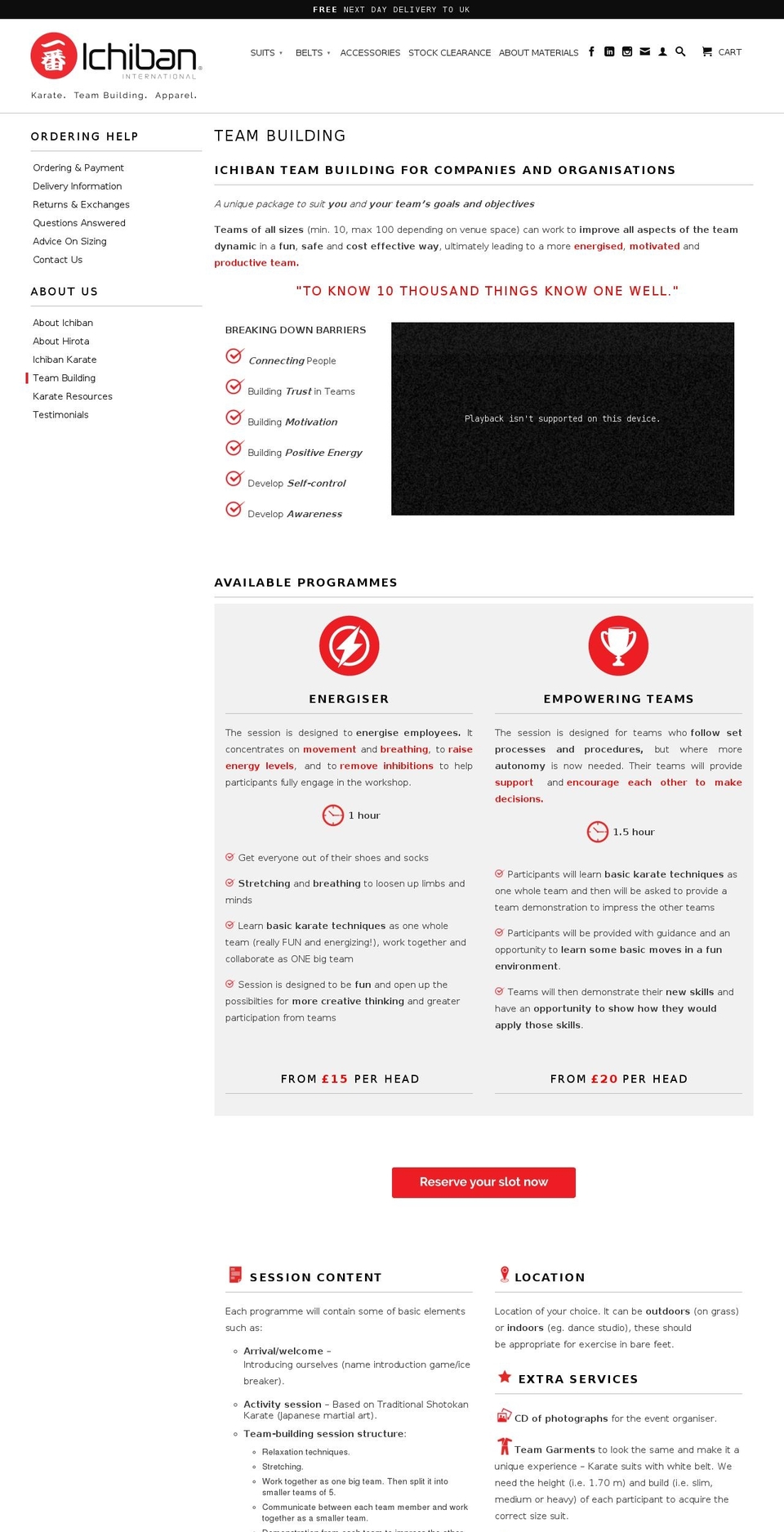 ichibanteambuilding.com shopify website screenshot
