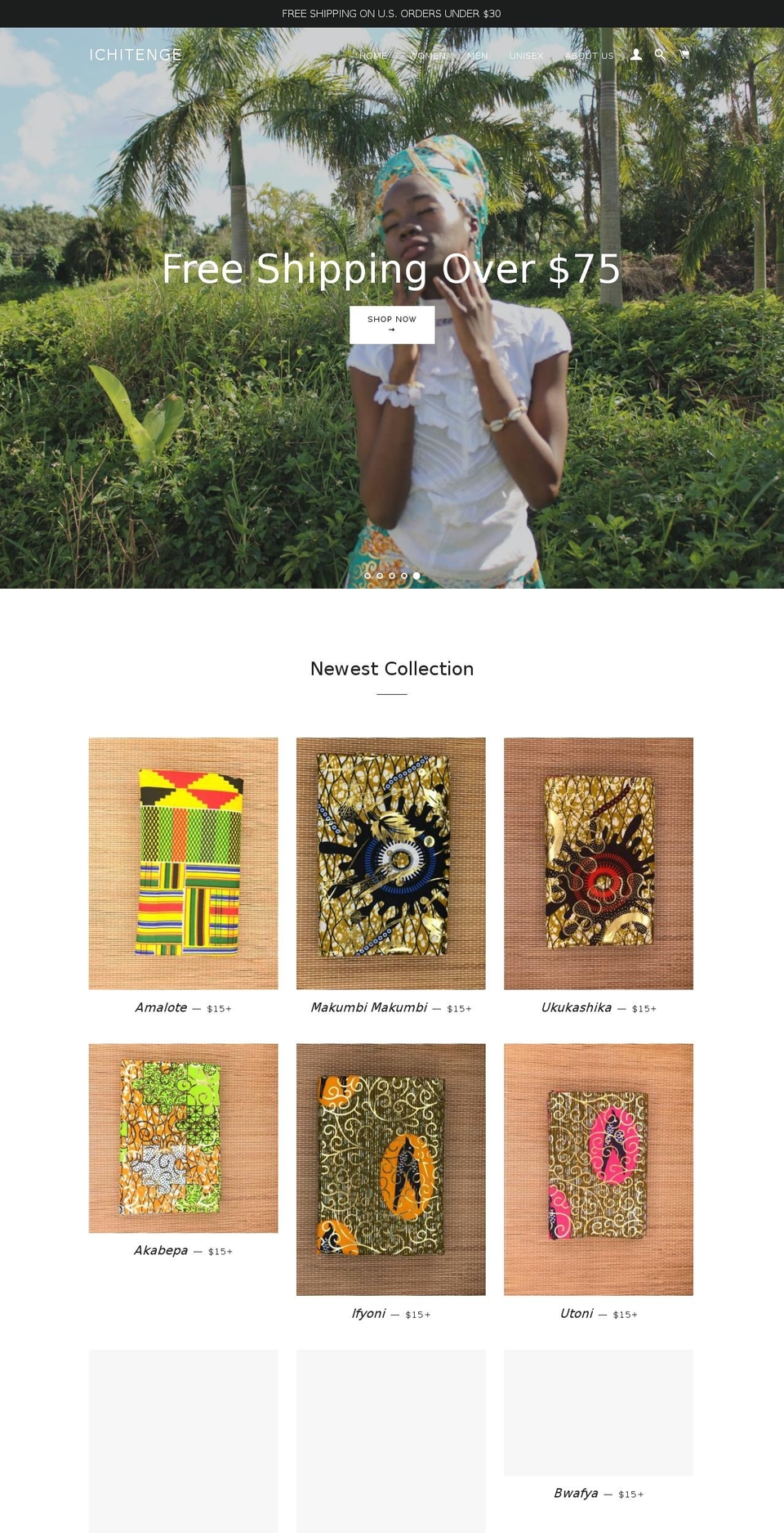ichitenge.com shopify website screenshot