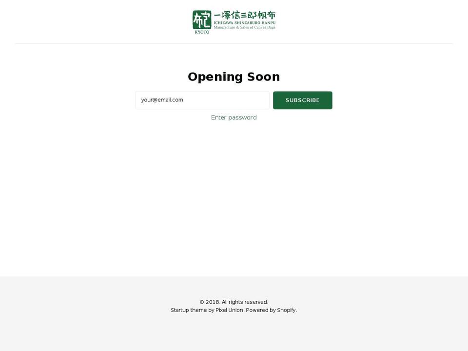 ichizawa-kyoto.com shopify website screenshot