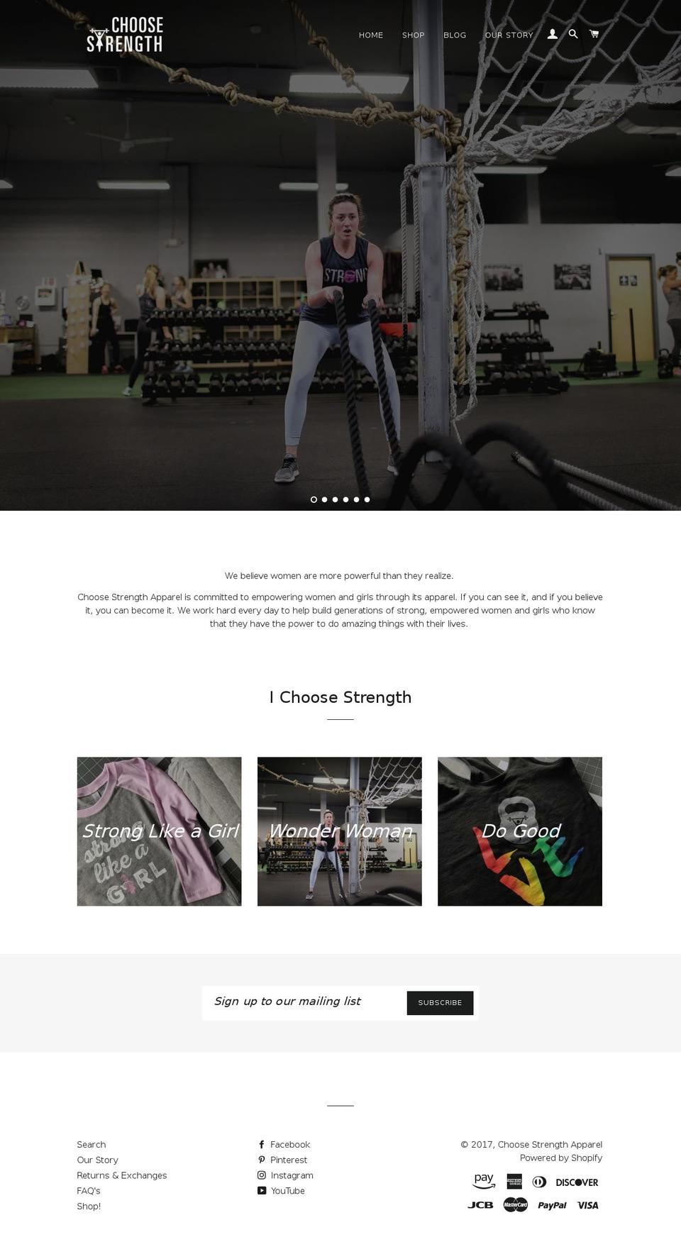 ichoosestrength.com shopify website screenshot