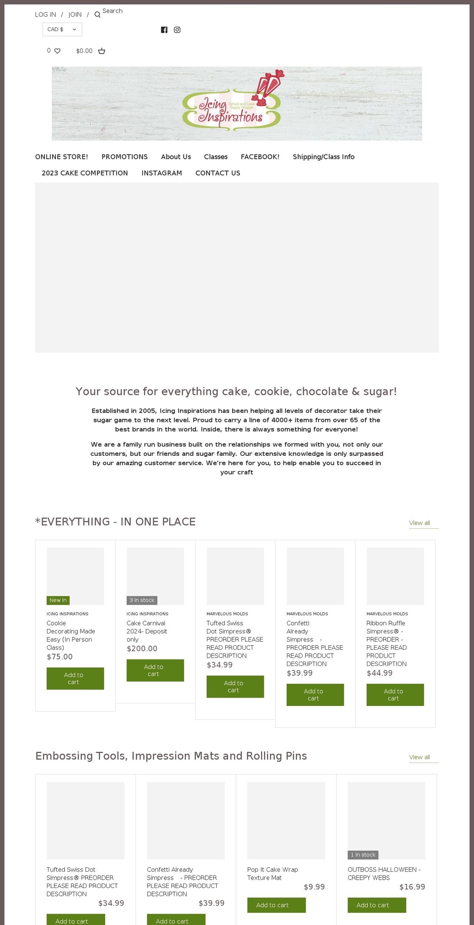 icinginspirations.com shopify website screenshot
