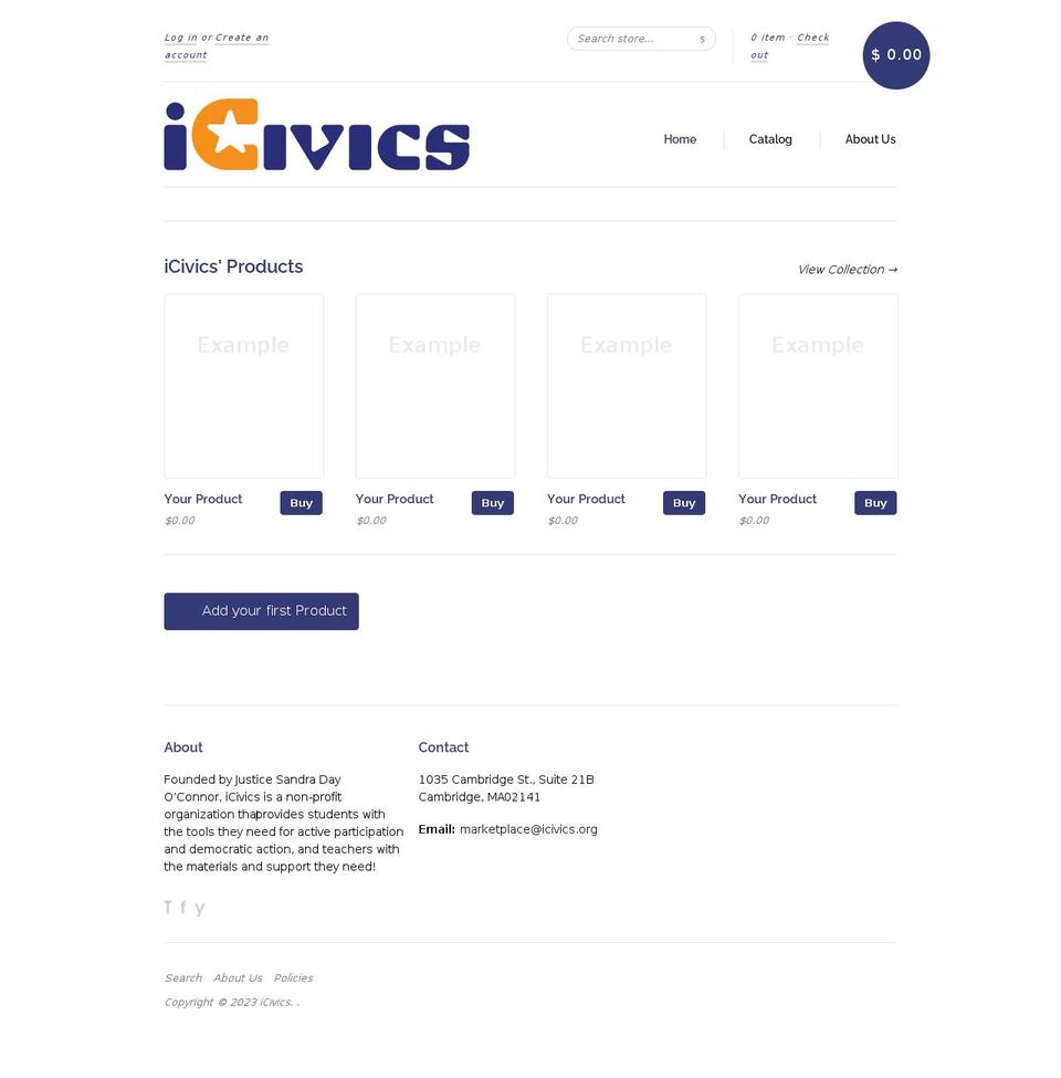 icivics.myshopify.com shopify website screenshot