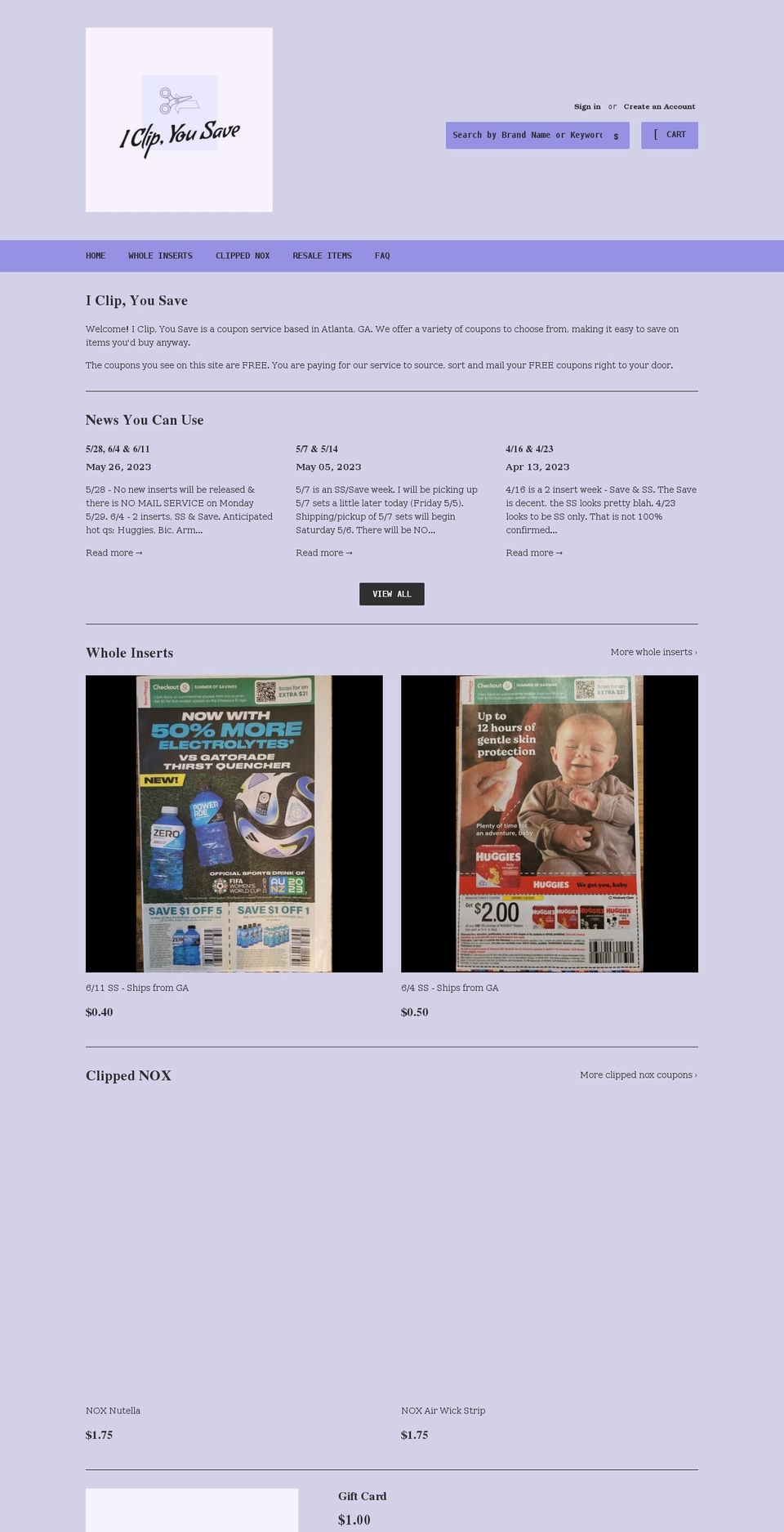 iclipyousave.com shopify website screenshot