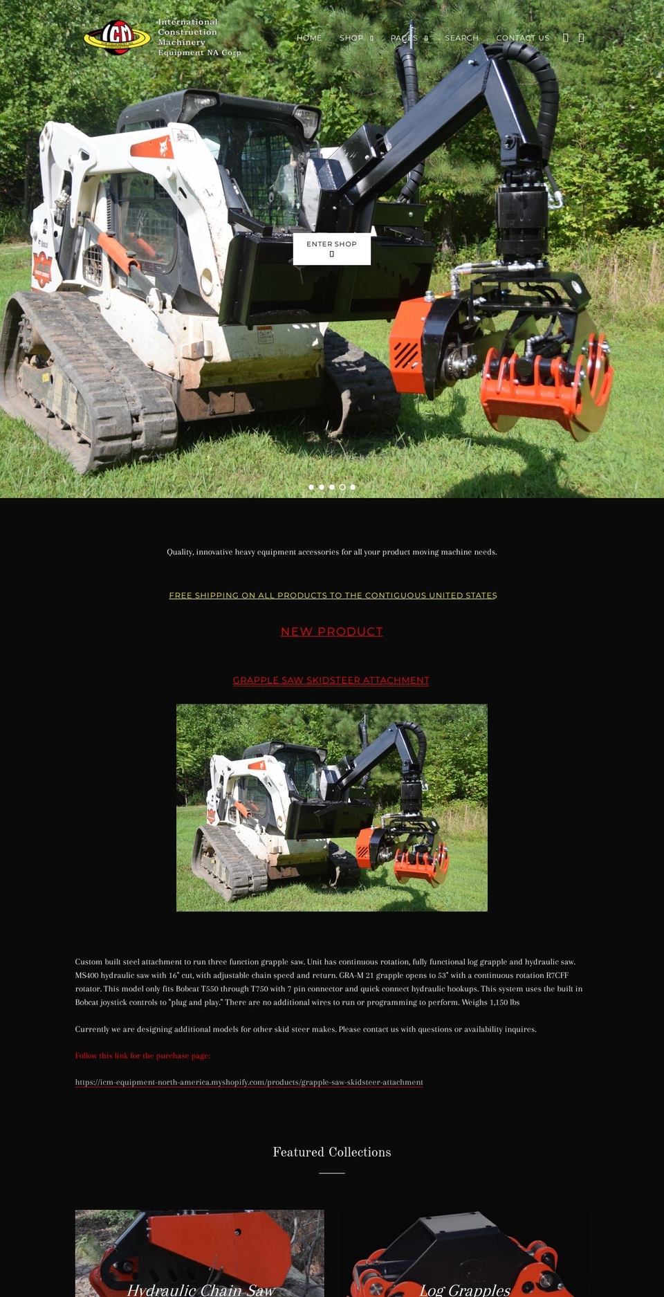 icm-equipment-north-america.myshopify.com shopify website screenshot