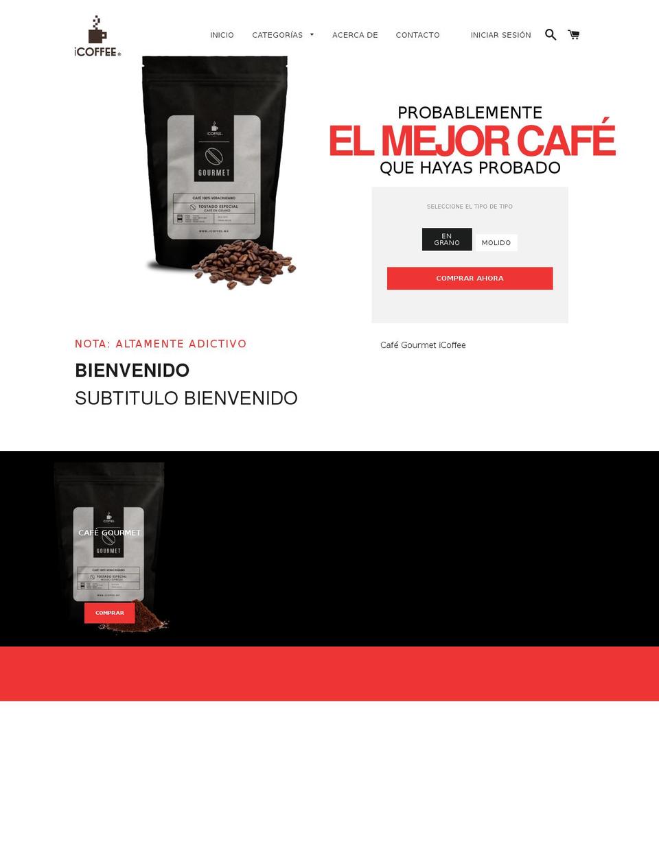 icoffee.mx shopify website screenshot