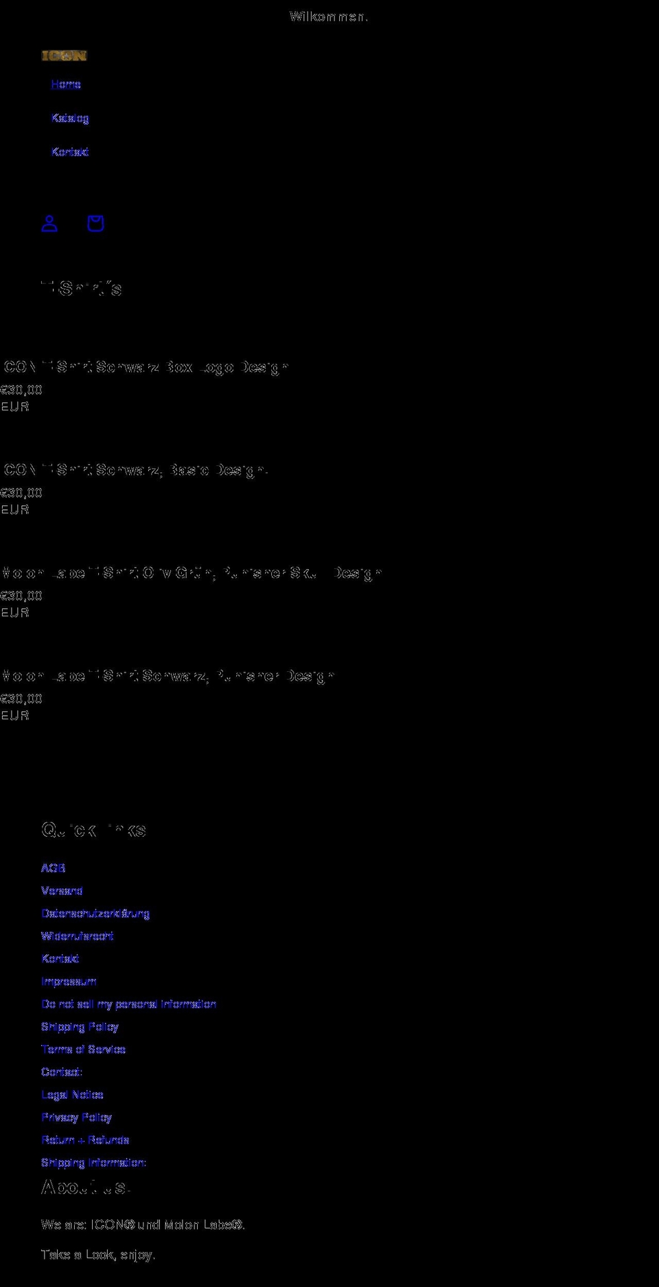 icon-streetwear.com shopify website screenshot