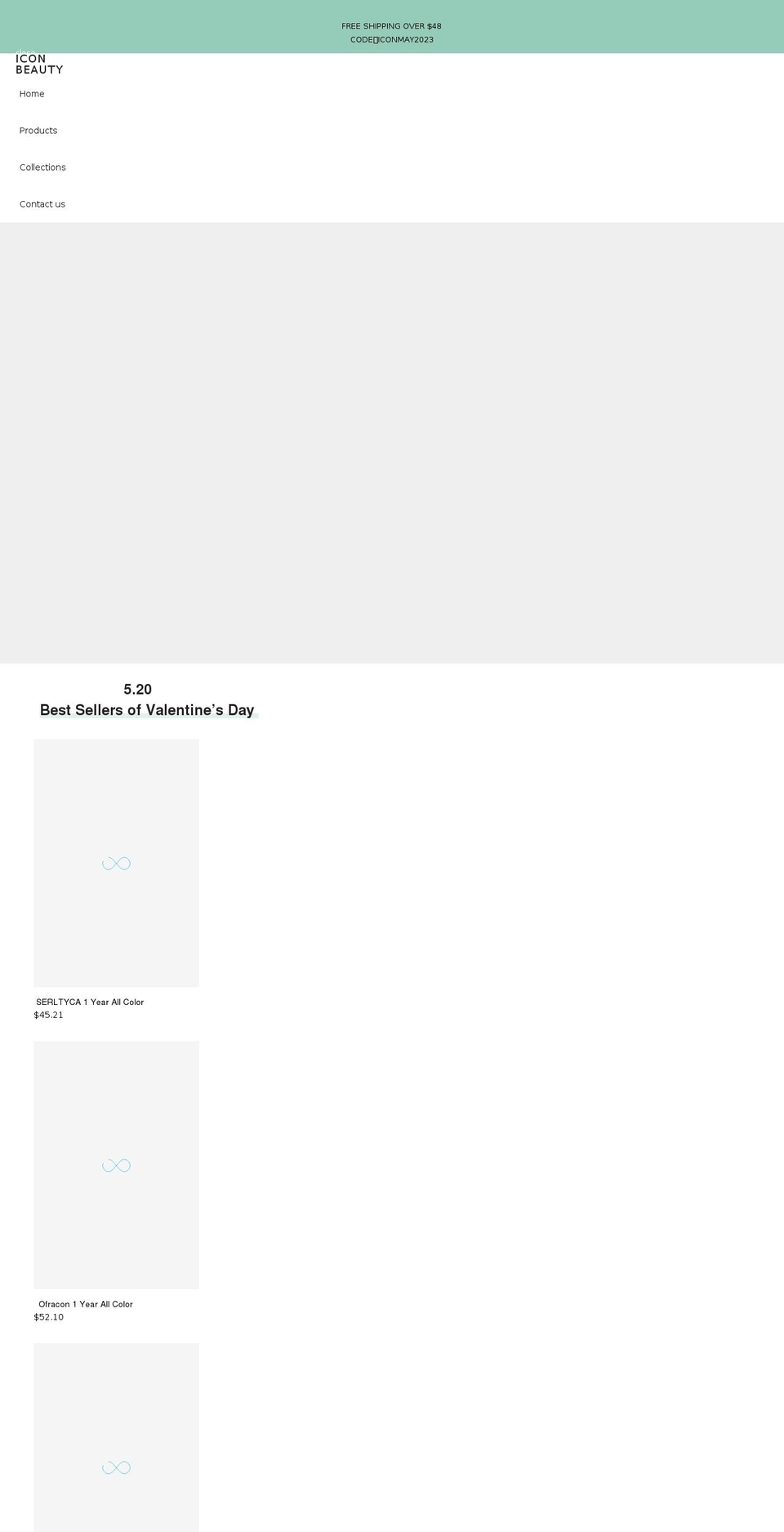 iconbeautystore.com shopify website screenshot