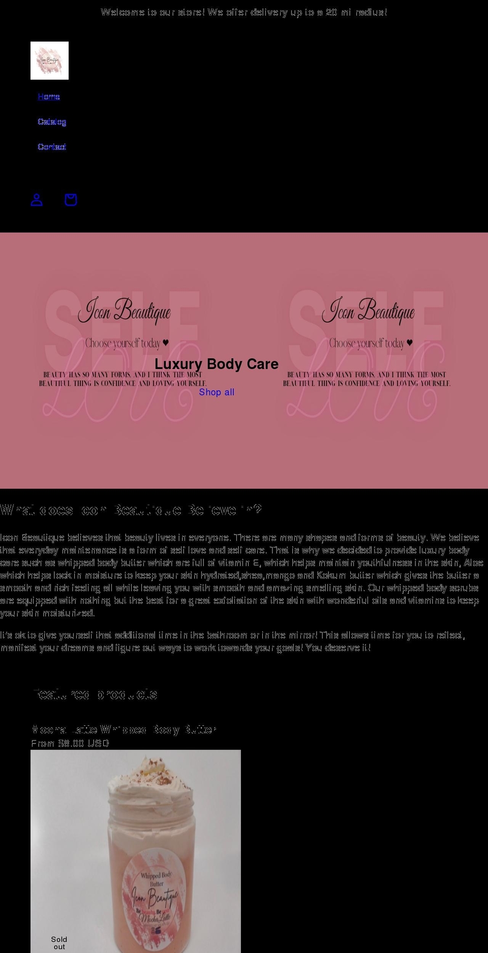 iconboutiqueinc.com shopify website screenshot