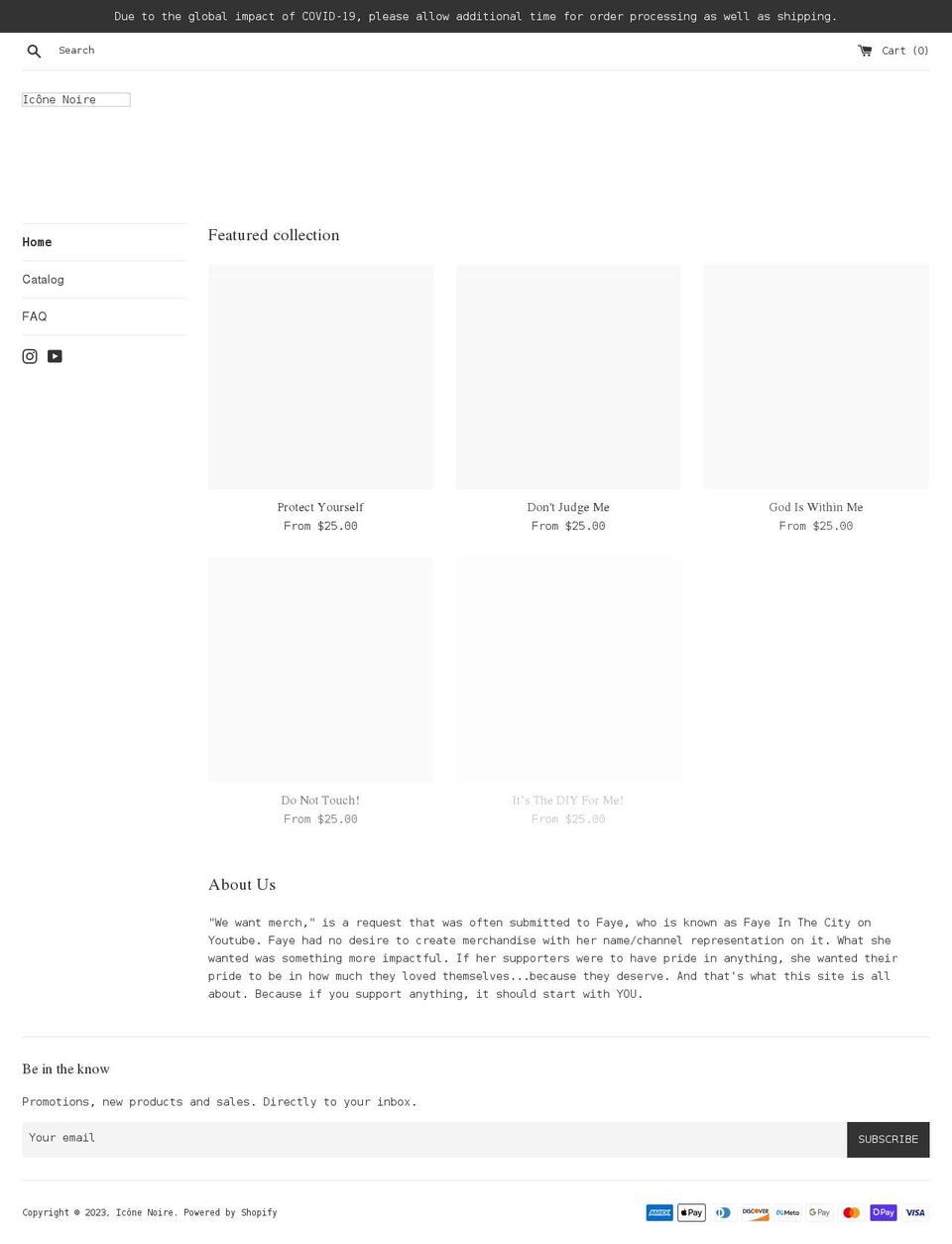 iconenoire.com shopify website screenshot