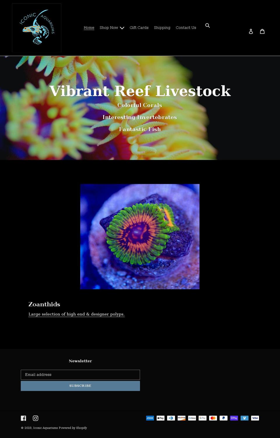 iconicaquariums.net shopify website screenshot