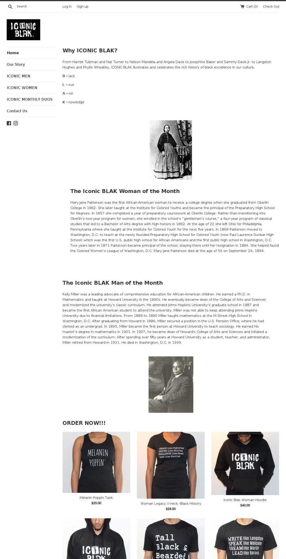 iconicblak.com — Shopify storefront screenshot