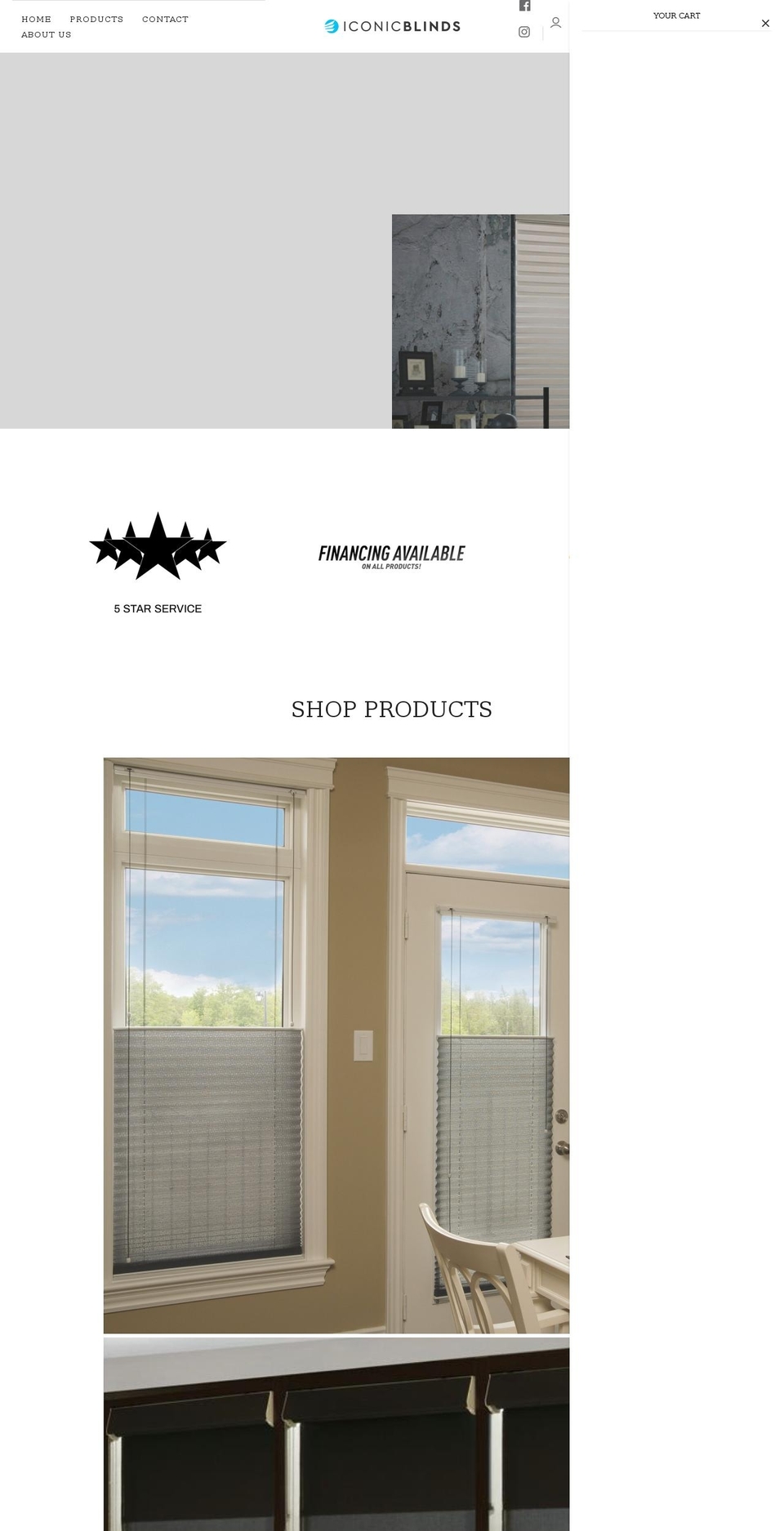 iconicblindsco.com shopify website screenshot