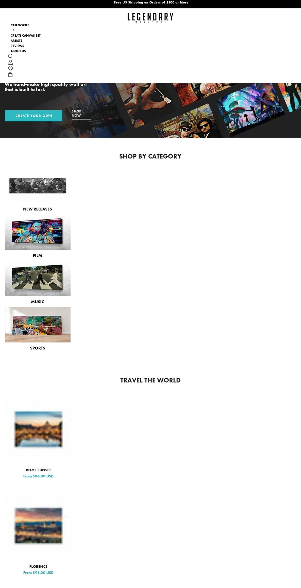 iconiccanvas.net shopify website screenshot